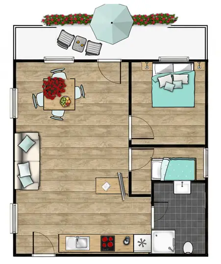 Grundriss Ferienwohnung Wiesengrün